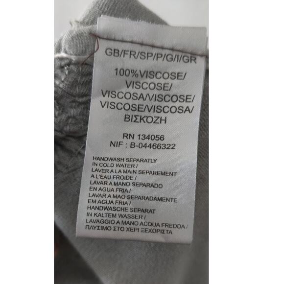 Coline Floral Embroidered Dress Gray Viscose Rayon Size 3XL Boho Short Sleeve - Picture 5 of 6